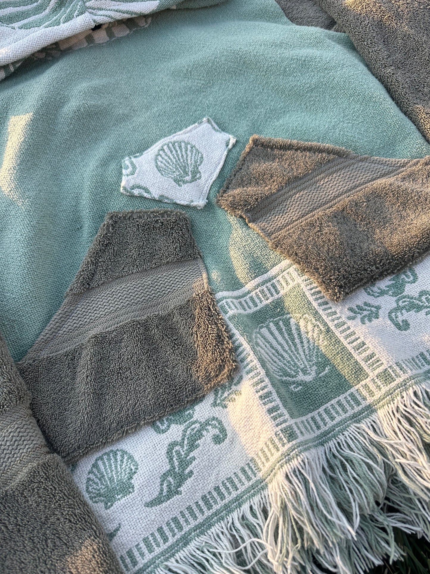 Sage Shells Tapestry Towel Hoodie