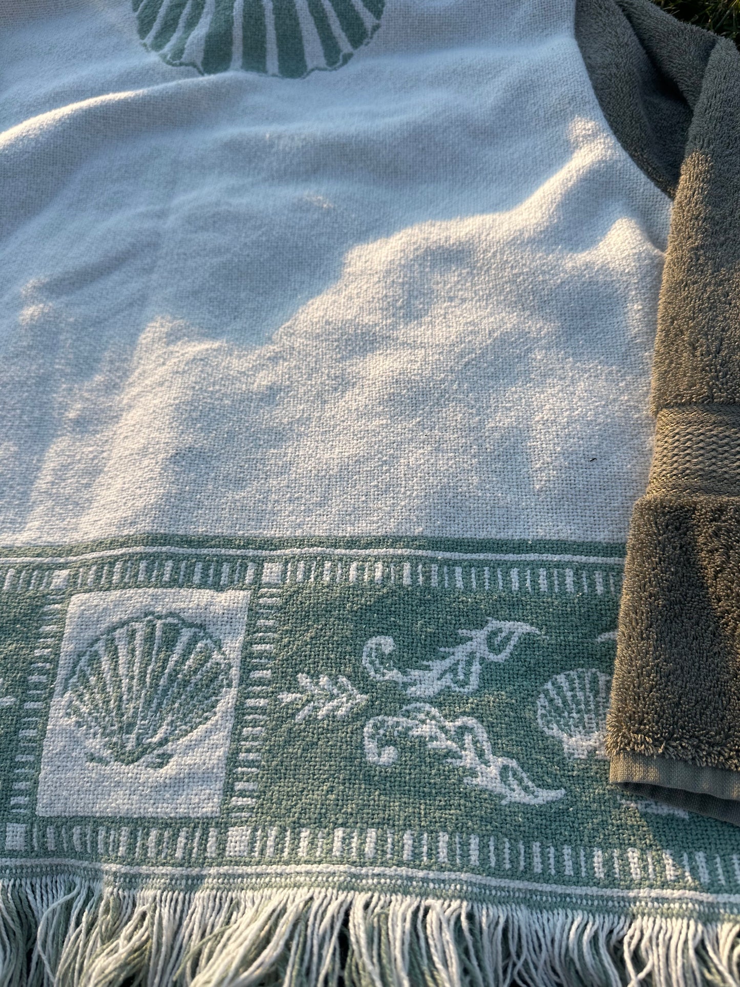 Sage Shells Tapestry Towel Hoodie