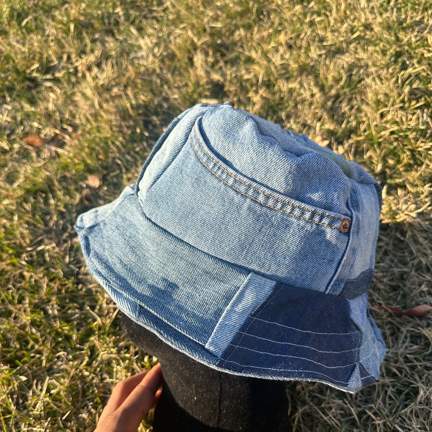 Reversible Scrap Denim Bucket Hat