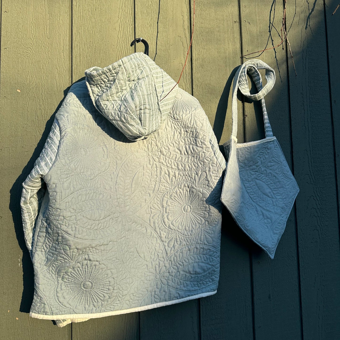 Quilted Hoodie + Diamond Tote Bag