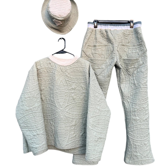 Sage Green Quilted Set (Including Reversible Bucket Hat)